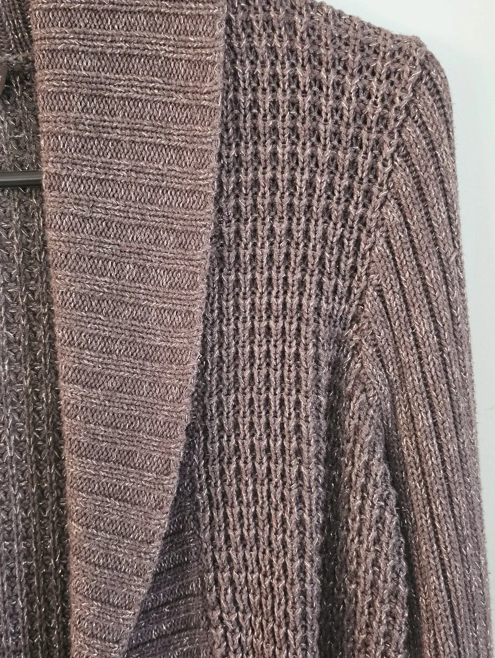 The Limited Open-Front Ribbed Cardigan Sweater With Shimmer